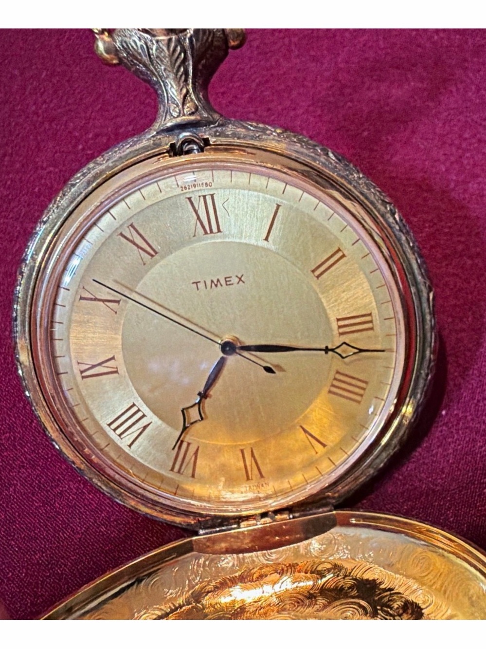 Timex Gold and Brass Pocket Watch Style Wall Clock